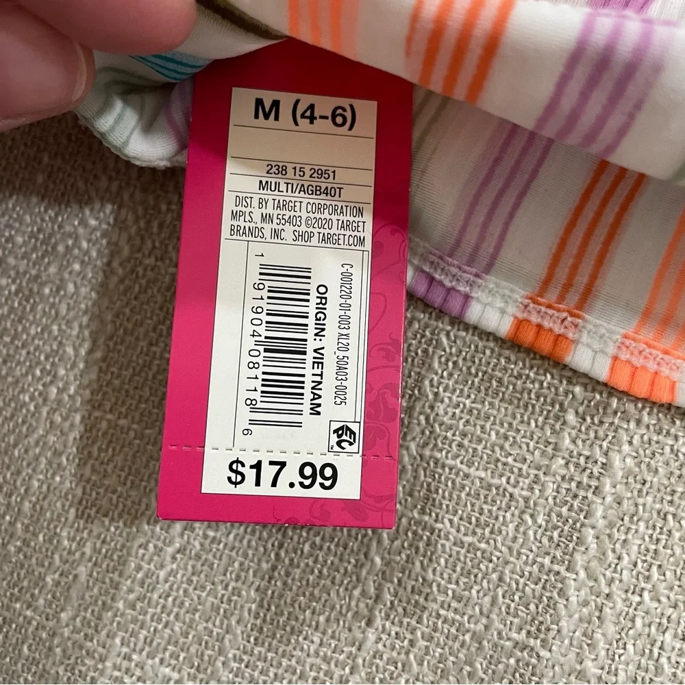 NWT Xhiliration Multicolored Stipe Bikini Top Size M